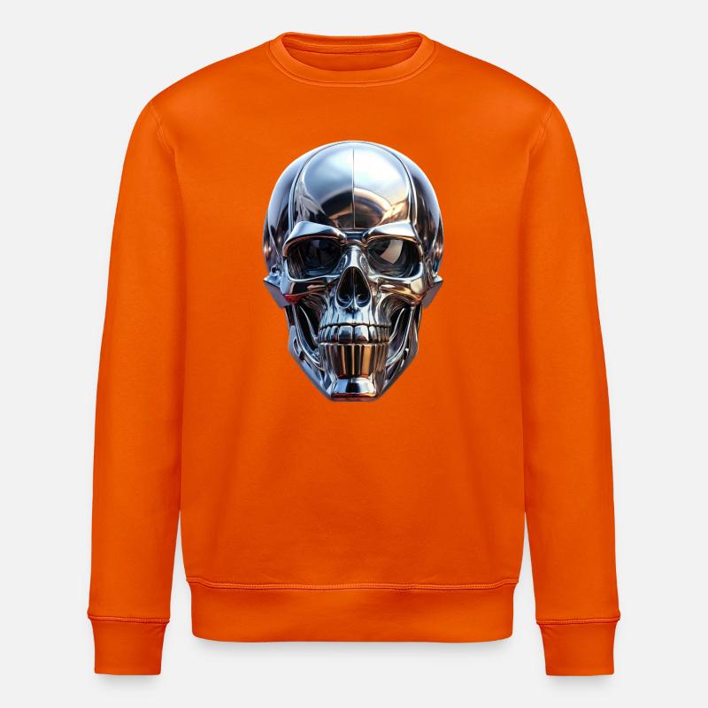 Chrom Schädel - Stanley/Stella Unisex Bio-Sweatshirt ROLLER - Tieforange