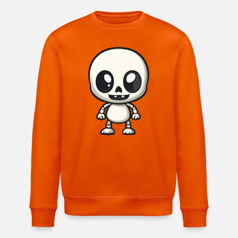 Zombie Halloween Skeleton Comic - Stanley/Stella ROLLER Unisex Organic Sweatshirt - bright orange