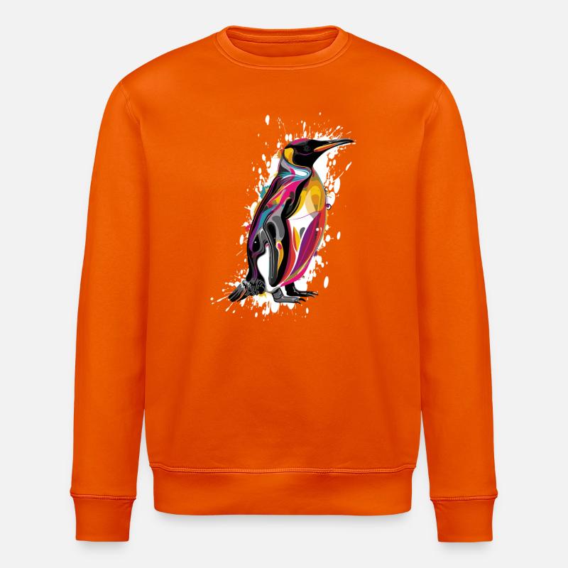 Farbexplosion Pinguin - Stanley/Stella Unisex Bio-Sweatshirt ROLLER - Tieforange