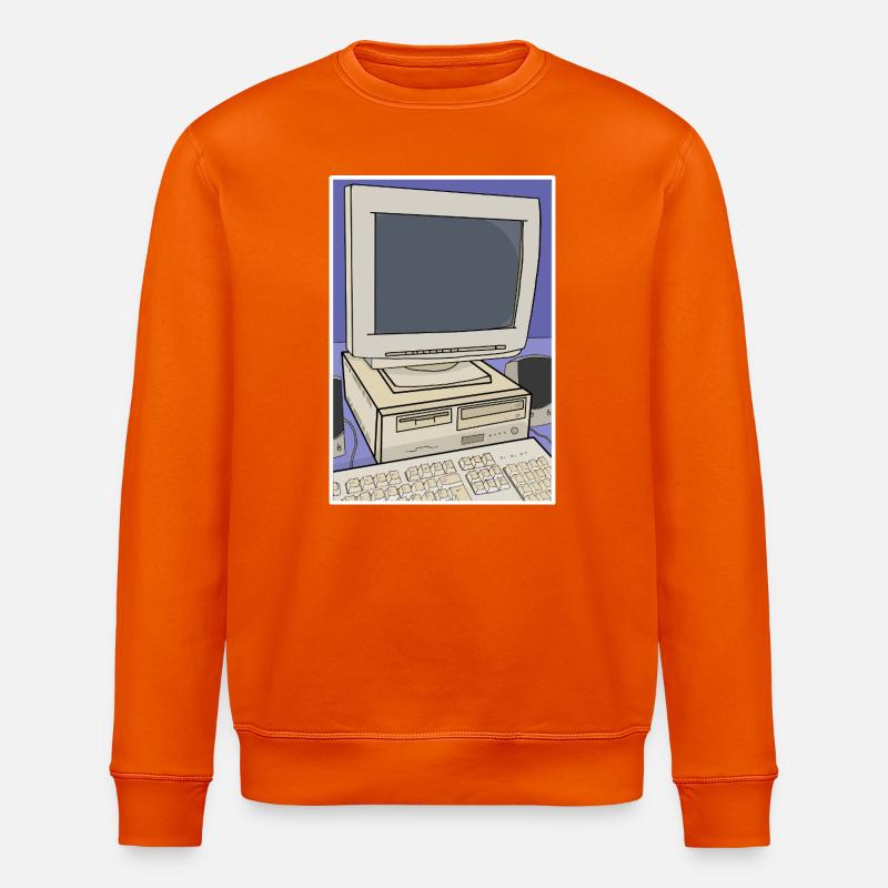 Retro-Computer-Desktop-Einrichtung - Stanley/Stella Unisex Bio-Sweatshirt ROLLER - Tieforange
