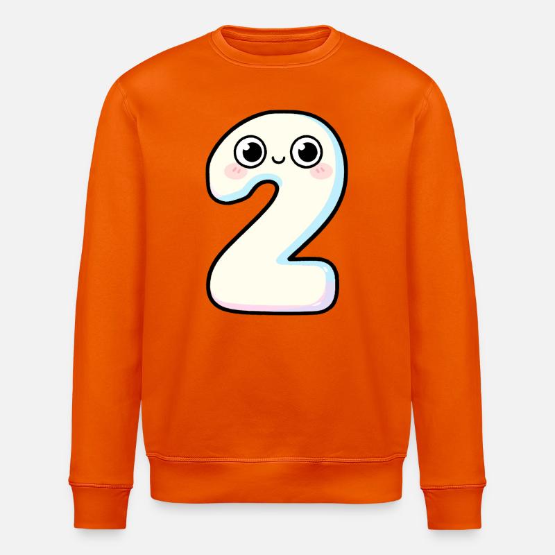 Nummer 2 Kawaii Pastel lächelt - Stanley/Stella Unisex Bio-Sweatshirt ROLLER - Tieforange