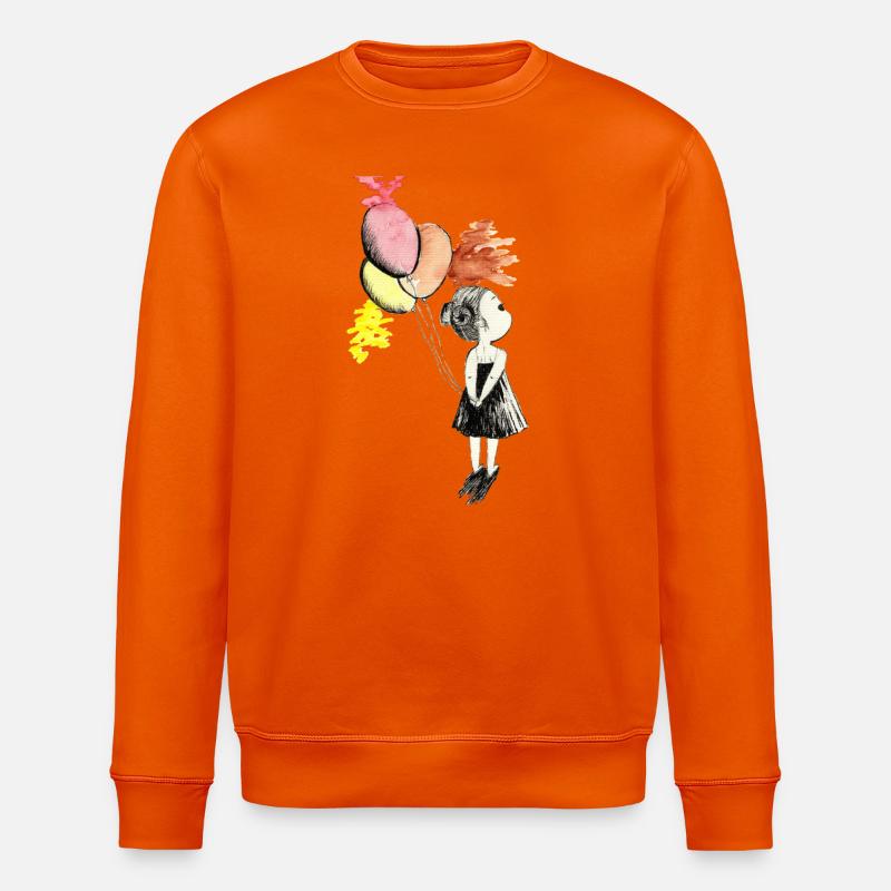 Ballonmädchen Aquarellfarben - Stanley/Stella Unisex Bio-Sweatshirt ROLLER - Tieforange