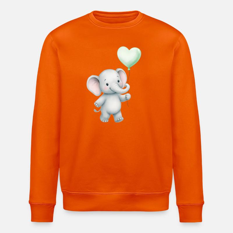 Elefant mit Herzballon - Stanley/Stella Unisex Bio-Sweatshirt ROLLER - Tieforange