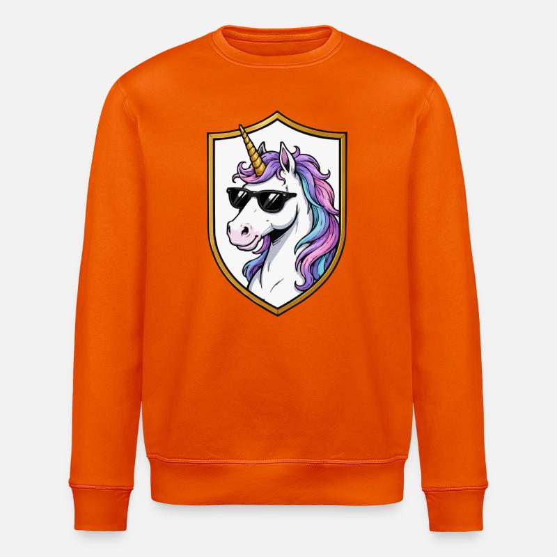 Sonnenbrillen-Unicorn Schild - Stanley/Stella Unisex Bio-Sweatshirt ROLLER - Tieforange
