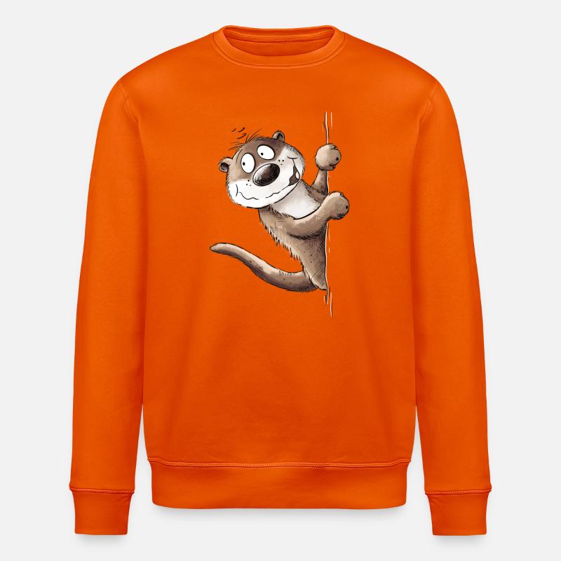 Drolliger Otter Tiermotiv I Seeotter - Stanley/Stella Unisex Bio-Sweatshirt ROLLER - Tieforange