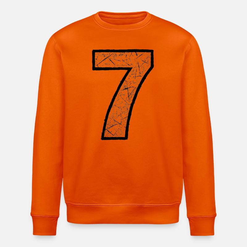 Cracked Seven Digit Pattern - Stanley/Stella ROLLER Unisex Organic Sweatshirt - bright orange