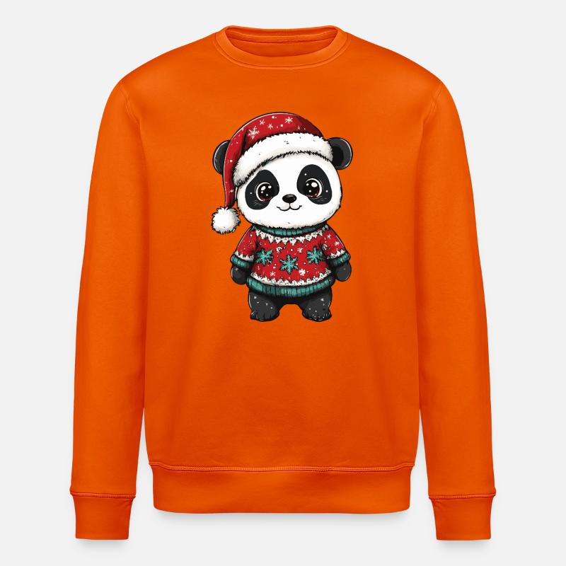 Noël de Noël Panda - Sweat bio ROLLER Stanley/Stella Unisexe - orange profond