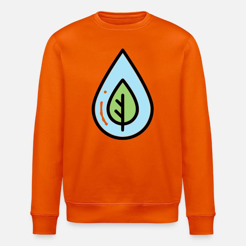 Éco de feuilles à goutte d’eau - Sweat bio ROLLER Stanley/Stella Unisexe - orange profond