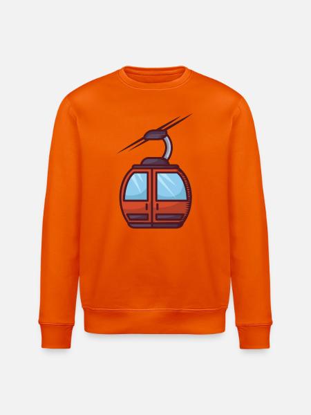 Faszinierende Seilbahn-Illustration - Stanley/Stella Unisex Bio-Sweatshirt ROLLER - Tieforange