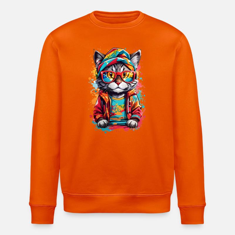 Coole Katze - Stanley/Stella Unisex Bio-Sweatshirt ROLLER - Tieforange