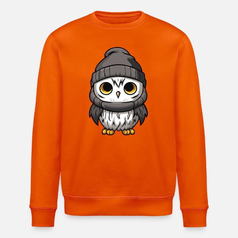 Eule Comic Winter Cozy - Stanley/Stella Unisex Bio-Sweatshirt ROLLER - Tieforange