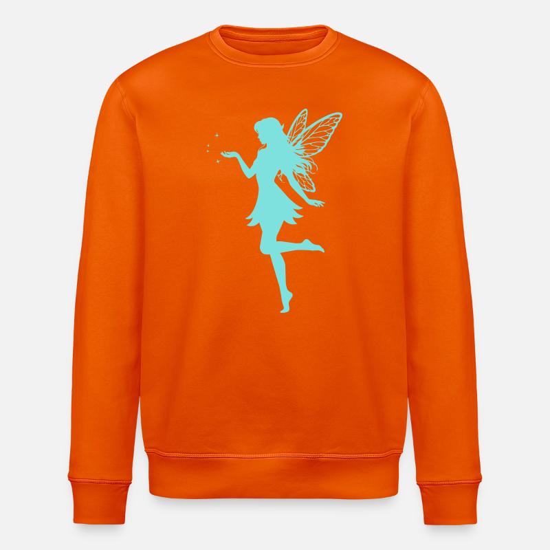 Fairy silhouette with stars - Stanley/Stella ROLLER Unisex Organic Sweatshirt - bright orange