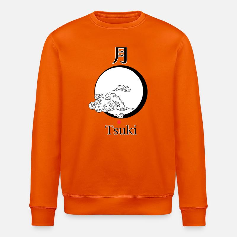 Tsuki – Japanischer Mond | Torii Apparel - Stanley/Stella Unisex Bio-Sweatshirt ROLLER - Tieforange