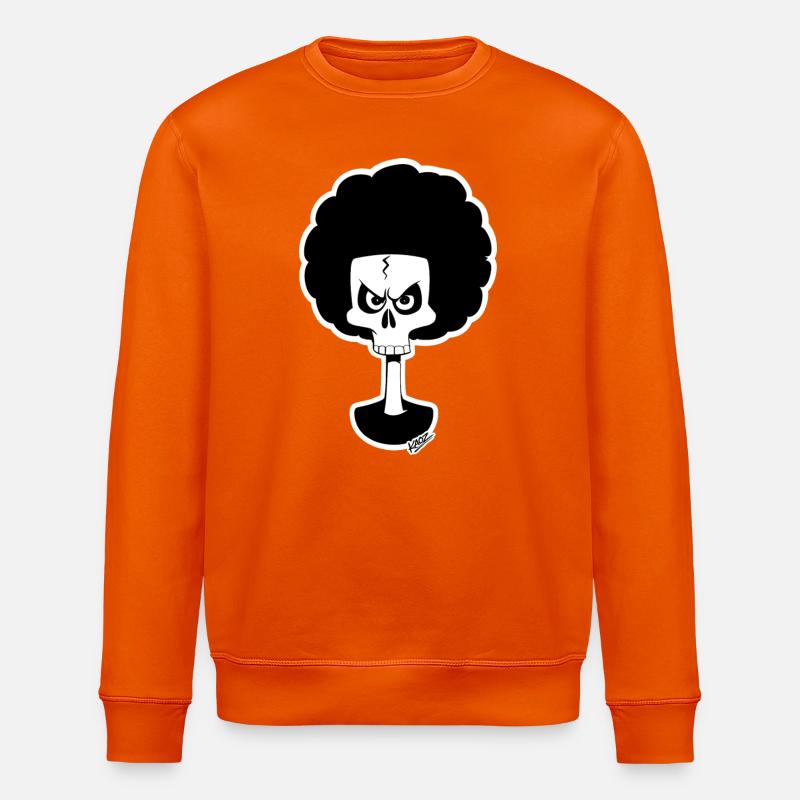 Afro Skull Cartoon Monochrom - Stanley/Stella Unisex Bio-Sweatshirt ROLLER - Tieforange