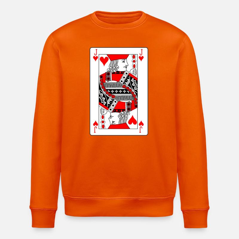 Spielkarte Herz-Bube - Stanley/Stella Unisex Bio-Sweatshirt ROLLER - Tieforange