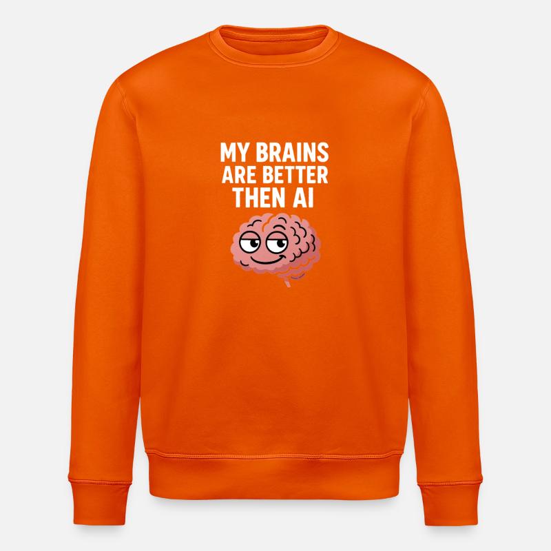 Mind vs. Technology: Smart Brains - Stanley/Stella ROLLER Unisex Organic Sweatshirt - bright orange