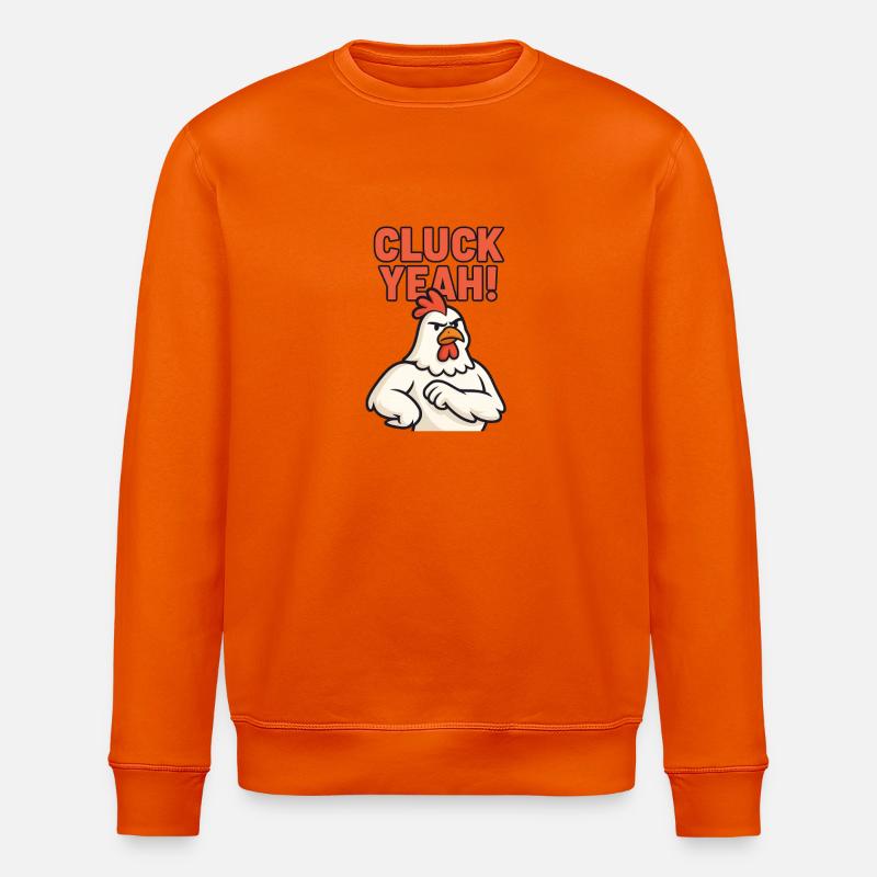 Design expressif du coq 'Cluck Yeah' - Sweat bio ROLLER Stanley/Stella Unisexe - orange profond
