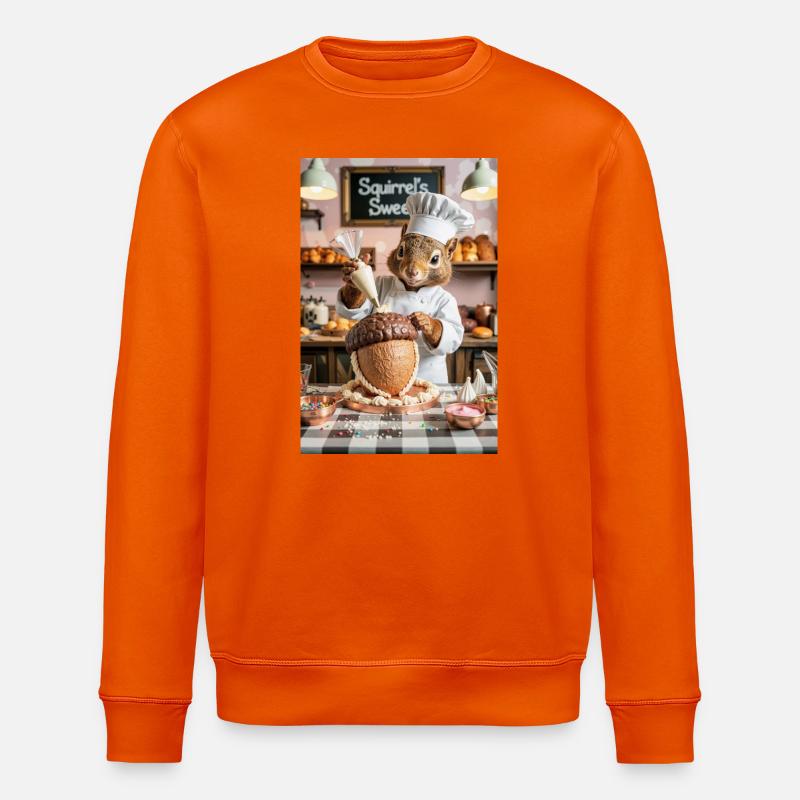 Humanoider Eichhörnchen-Koch mit Schokoladenkuchen - Stanley/Stella Unisex Bio-Sweatshirt ROLLER - Tieforange