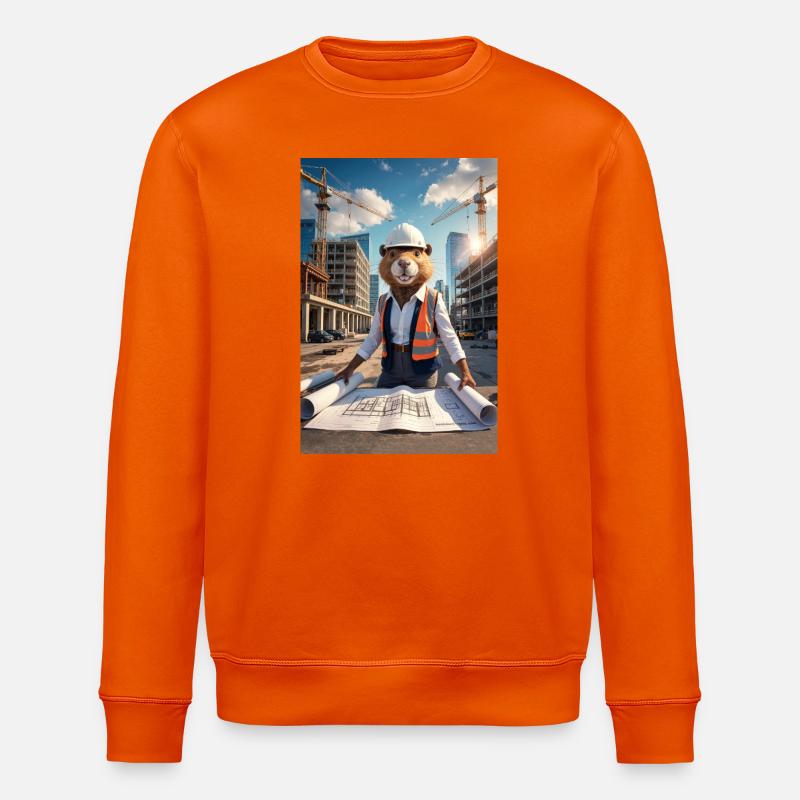Architecte castor humanoïde - Sweat bio ROLLER Stanley/Stella Unisexe - orange profond