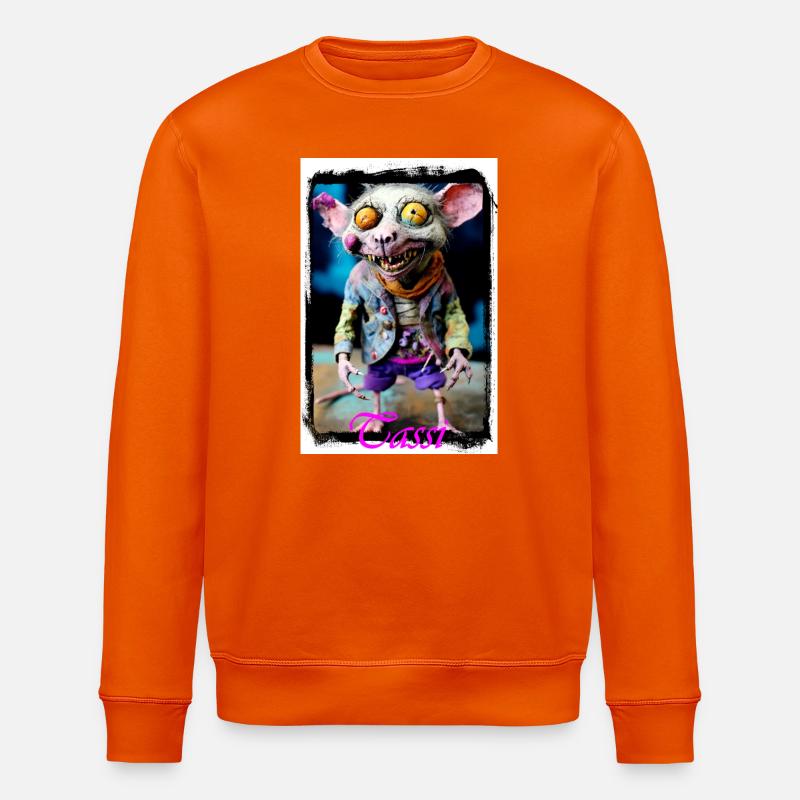 Furchtlose Mäuse-Charakterillustration Punk Puppe - Stanley/Stella Unisex Bio-Sweatshirt ROLLER - Tieforange