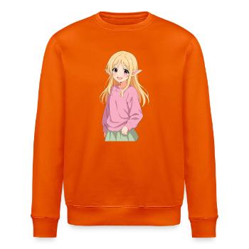 June – Cute Anime Elfenmädchen im Fantasy-Stil - Stanley/Stella Unisex Bio-Sweatshirt ROLLER - Tieforange - Vorne - Nik (191cm)