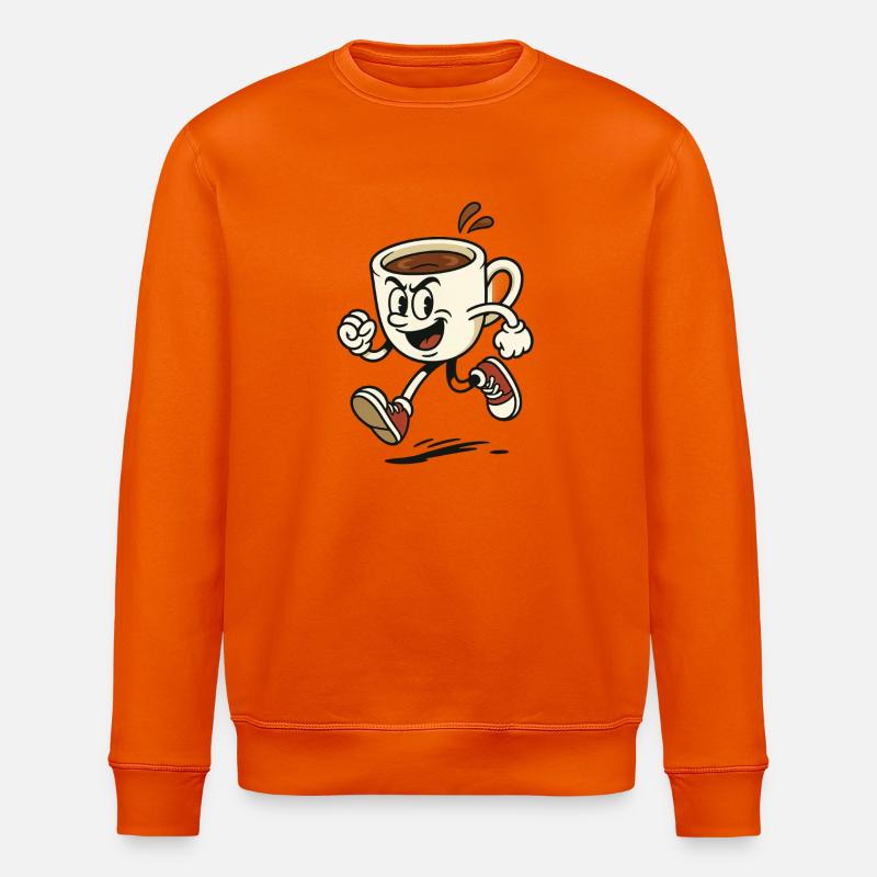 Lebendige Kaffeetasse Laufdesign - Stanley/Stella Unisex Bio-Sweatshirt ROLLER - Tieforange