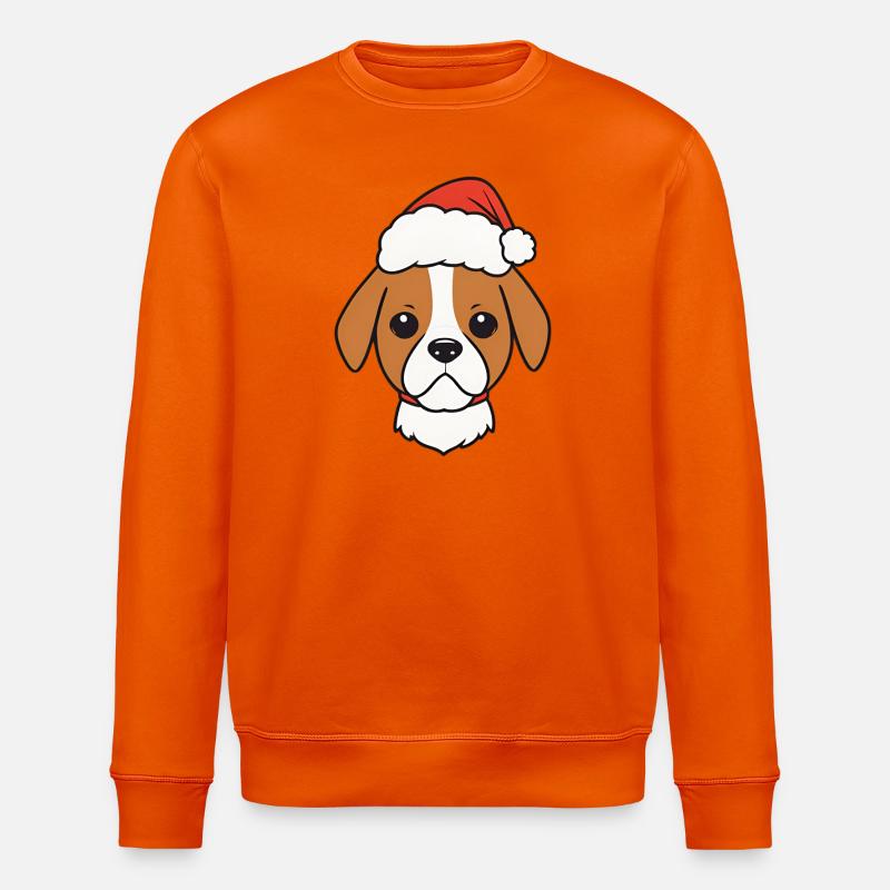 Beagle im Weihnachtslook - Stanley/Stella Unisex Bio-Sweatshirt ROLLER - Tieforange