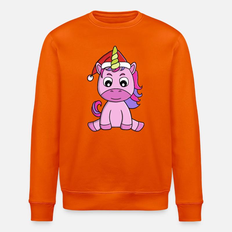 Weihnachtshut Festliches Einhorn - Stanley/Stella Unisex Bio-Sweatshirt ROLLER - Tieforange