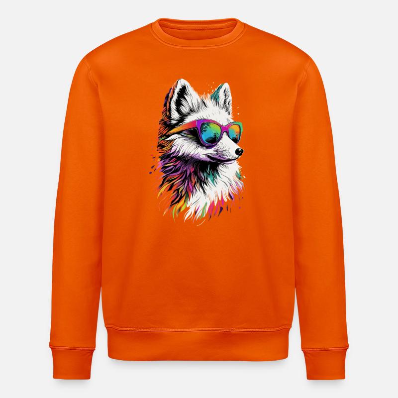 Polarfuchs Schneefuchs Eisfuchs Süßer Weißer Fuchs - Stanley/Stella Unisex Bio-Sweatshirt ROLLER - Tieforange