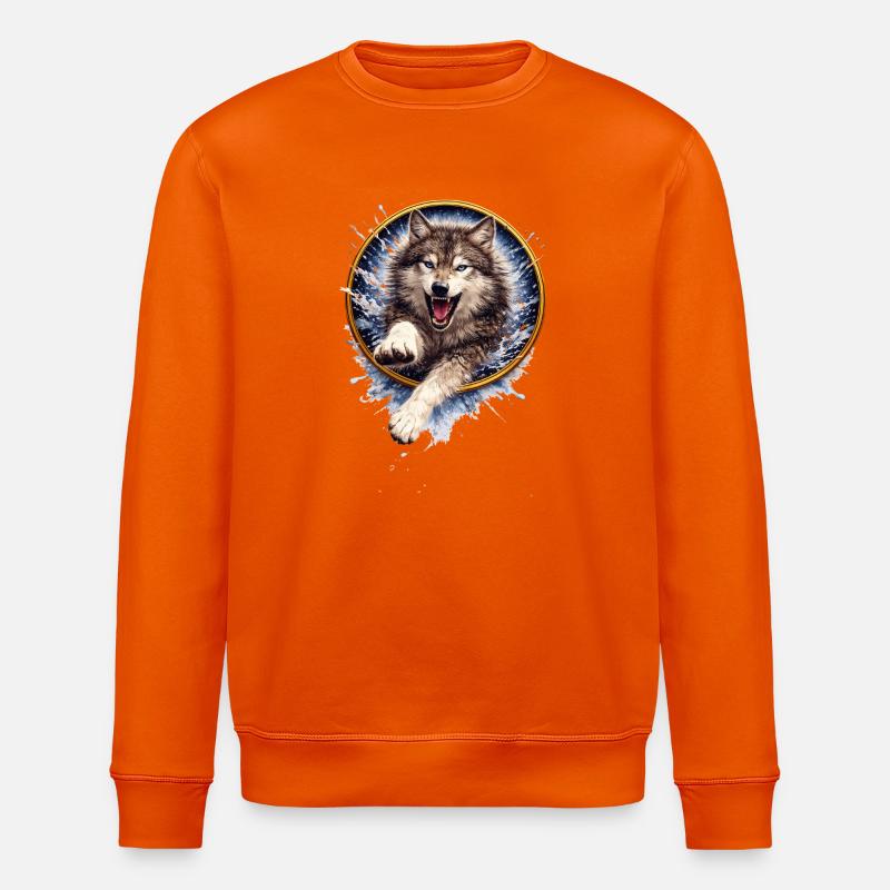 Wolfsring Spritzangriff - Stanley/Stella Unisex Bio-Sweatshirt ROLLER - Tieforange
