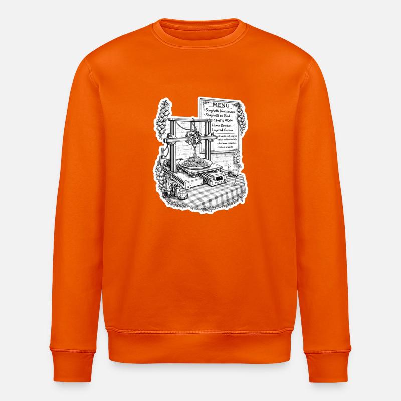 Spaghetti 3D Printer - Stanley/Stella ROLLER Unisex Organic Sweatshirt - bright orange