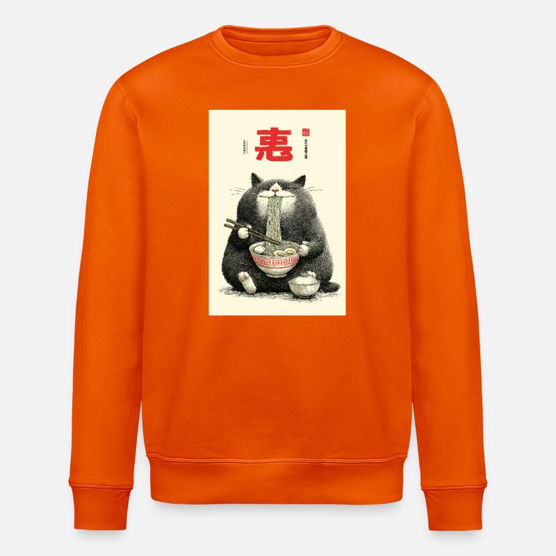 Glückskatzen-Nudelfest - Stanley/Stella Unisex Bio-Sweatshirt ROLLER - Tieforange