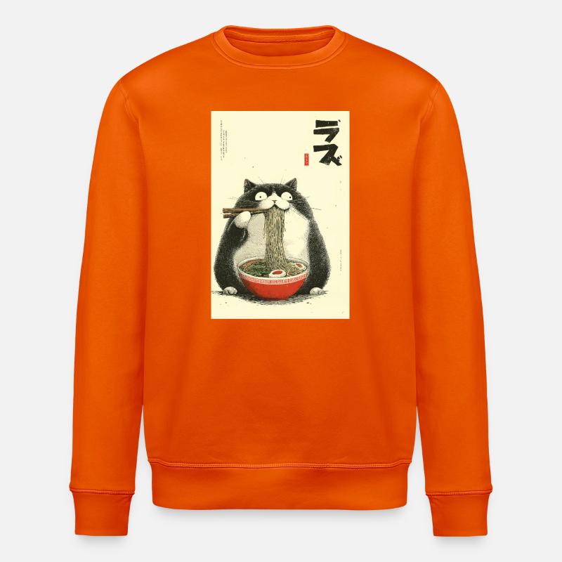 Neko Ramen Katze - Stanley/Stella Unisex Bio-Sweatshirt ROLLER - Tieforange