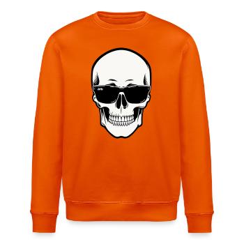 Skeleton with Sunglasses in Monochrome - Stanley/Stella ROLLER Unisex Organic Sweatshirt - bright orange - Front - Nik (191cm)
