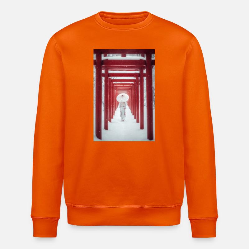 Roter Torii Schneepfad-Kimono - Stanley/Stella Unisex Bio-Sweatshirt ROLLER - Tieforange