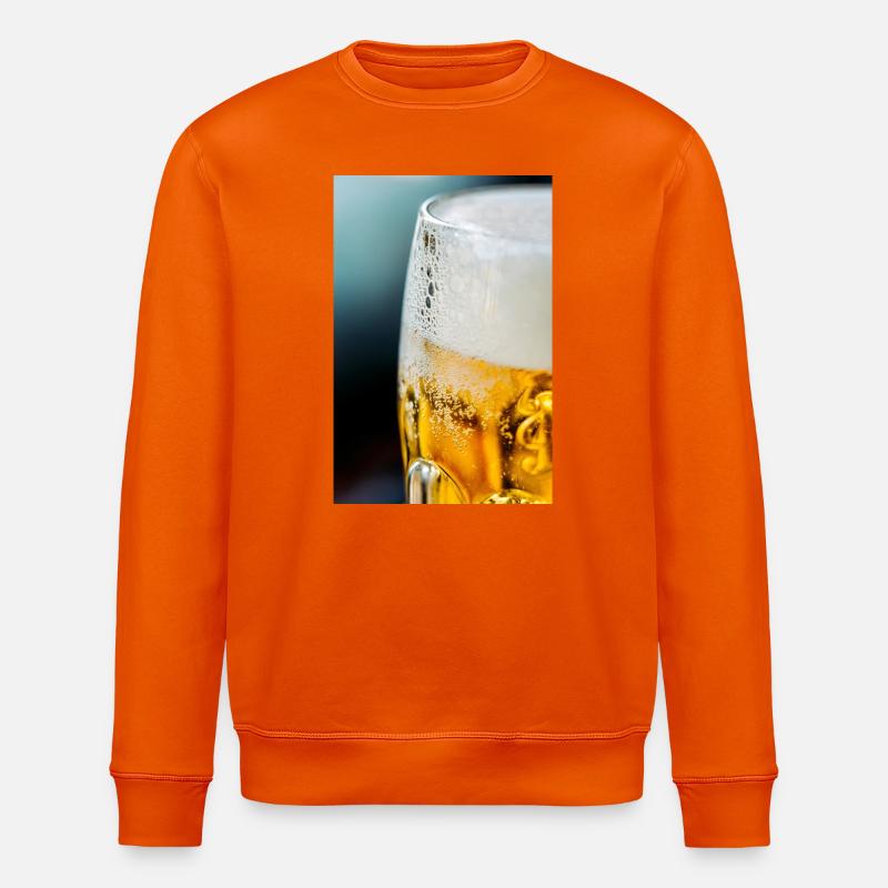 Light Gold Beer Glass Pattern - Stanley/Stella ROLLER Unisex Organic Sweatshirt - bright orange