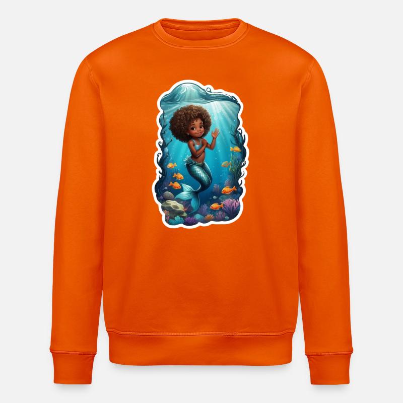 Märchenhafte Meerjungfrau mit lockigem Haar - Stanley/Stella Unisex Bio-Sweatshirt ROLLER - Tieforange