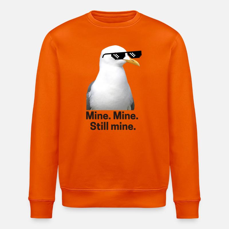 Verpixelte Möwe mit Sonnenbrille Design - Stanley/Stella Unisex Bio-Sweatshirt ROLLER - Tieforange