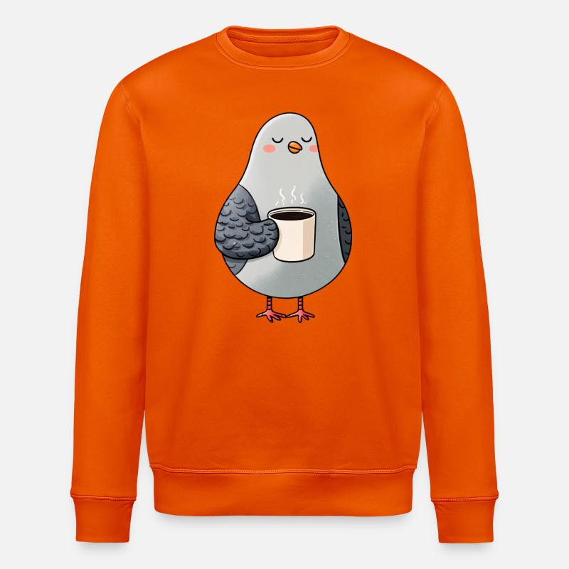 Cozy Pigeon Coffee Moment - Stanley/Stella Unisex Bio-Sweatshirt ROLLER - Tieforange