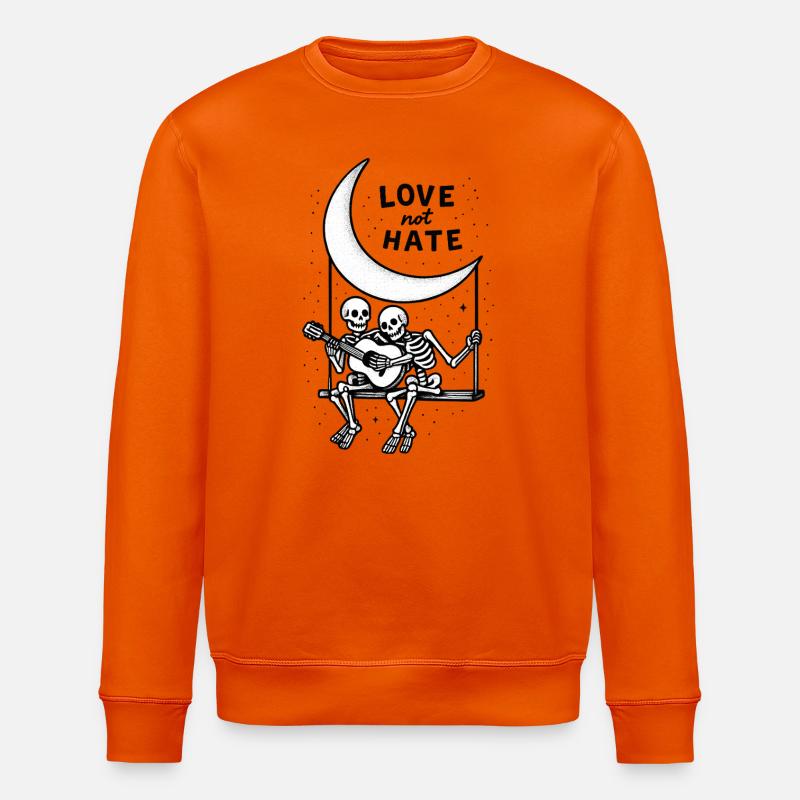 Love Not Hate Skeleton Moon Design - Sweat bio ROLLER Stanley/Stella Unisexe - orange profond