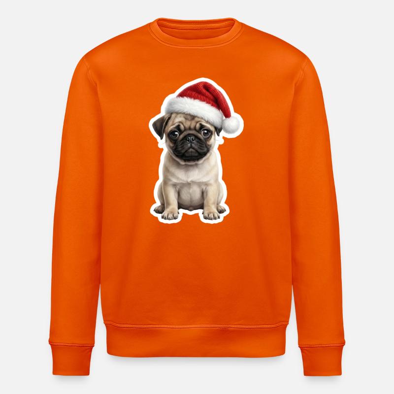 Lustiger Mops in Feierlaune - Stanley/Stella Unisex Bio-Sweatshirt ROLLER - Tieforange