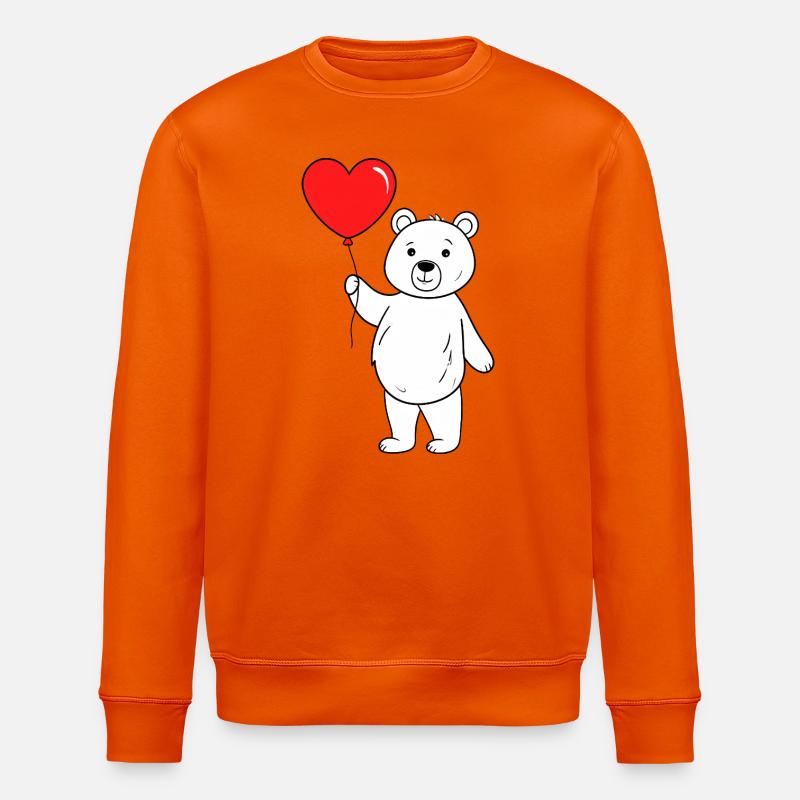 Bär mit Herzluftballon - Stanley/Stella Unisex Bio-Sweatshirt ROLLER - Tieforange