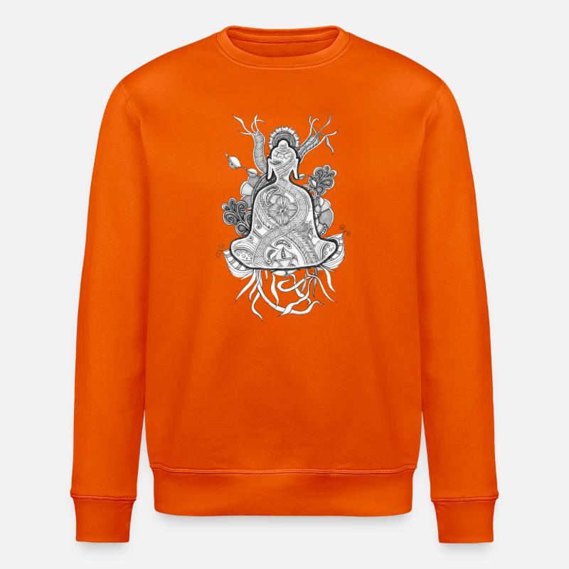 Tranzending Buddha meditating hand-drawn  - Stanley/Stella Unisex Bio-Sweatshirt ROLLER - Tieforange