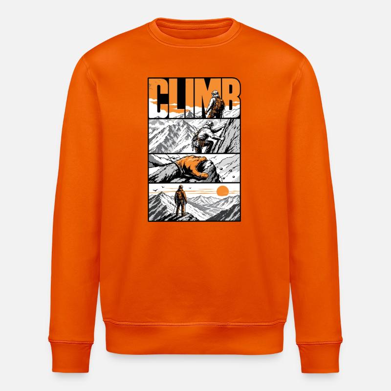 Summit Mountain Climber - Stanley/Stella ROLLER Unisex Organic Sweatshirt - bright orange