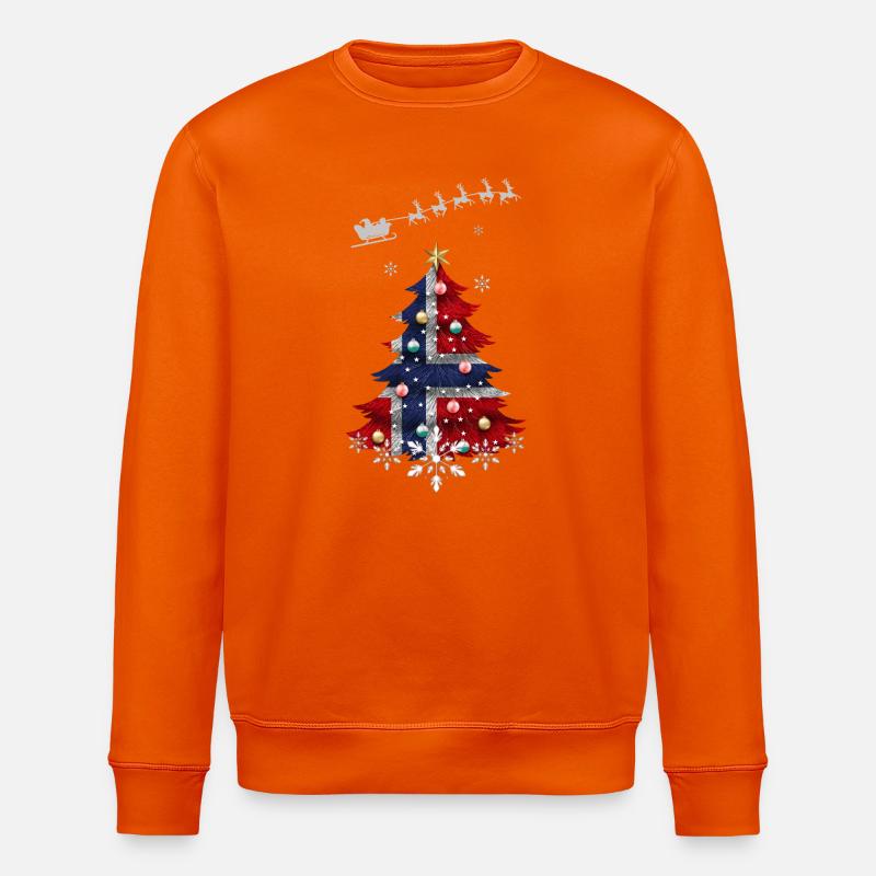 Weihnachtsbaum mit norwegischer Flagge - Stanley/Stella Unisex Bio-Sweatshirt ROLLER - Tieforange