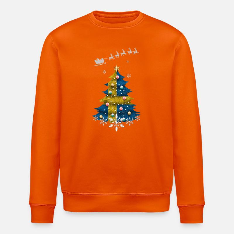 Weihnachtsbaum mit Schweden-Flagge - Stanley/Stella Unisex Bio-Sweatshirt ROLLER - Tieforange