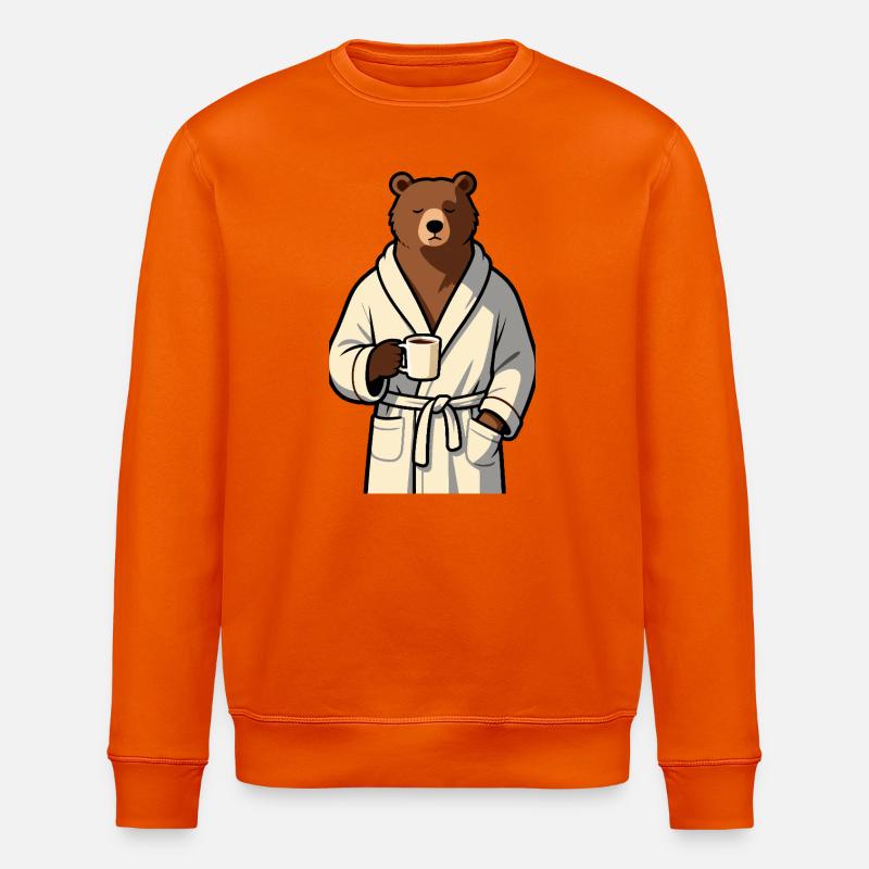 Müder Bär - Kaffee - Stanley/Stella Unisex Bio-Sweatshirt ROLLER - Tieforange