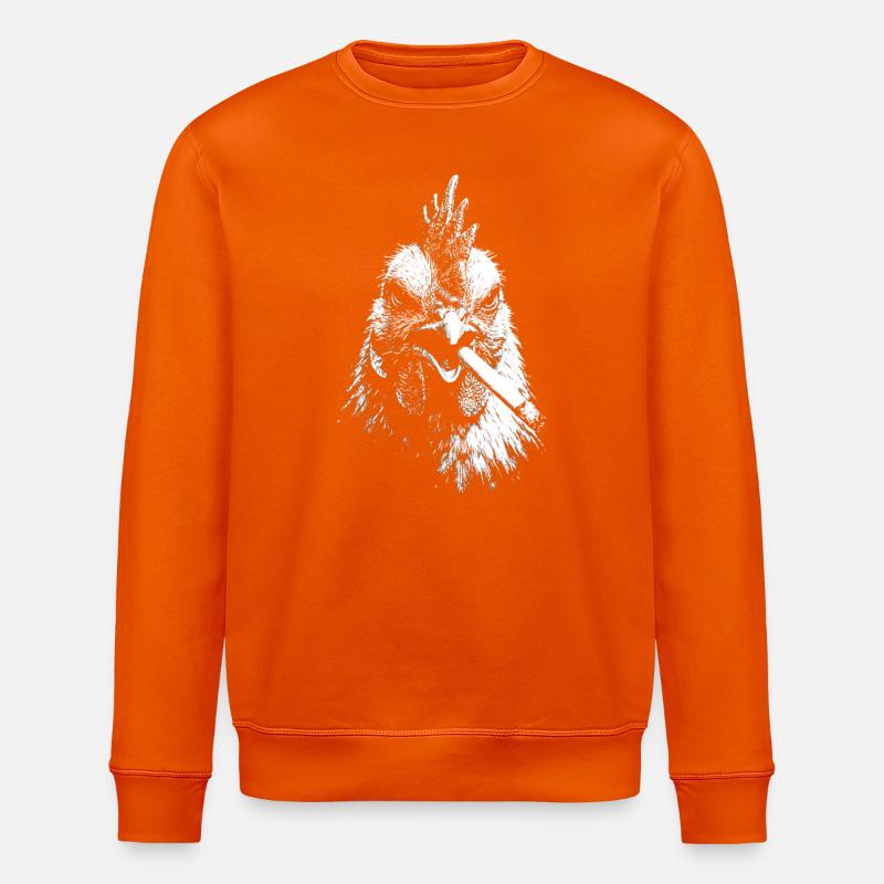 Rauchende Henne Grafik - Stanley/Stella Unisex Bio-Sweatshirt ROLLER - Tieforange