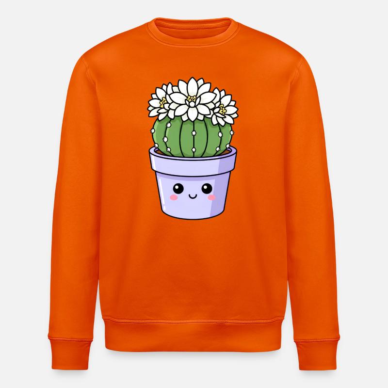 Pot de fleurs de cactus Kawaii - Sweat bio ROLLER Stanley/Stella Unisexe - orange profond