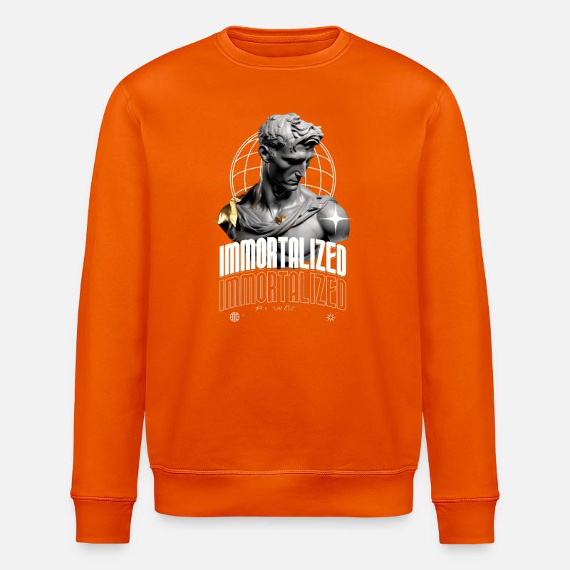 Immortalized Sculpture Globe - Stanley/Stella ROLLER Unisex Organic Sweatshirt - bright orange